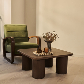 Alina - Dark Wood Square Large Wooden Coffee Table