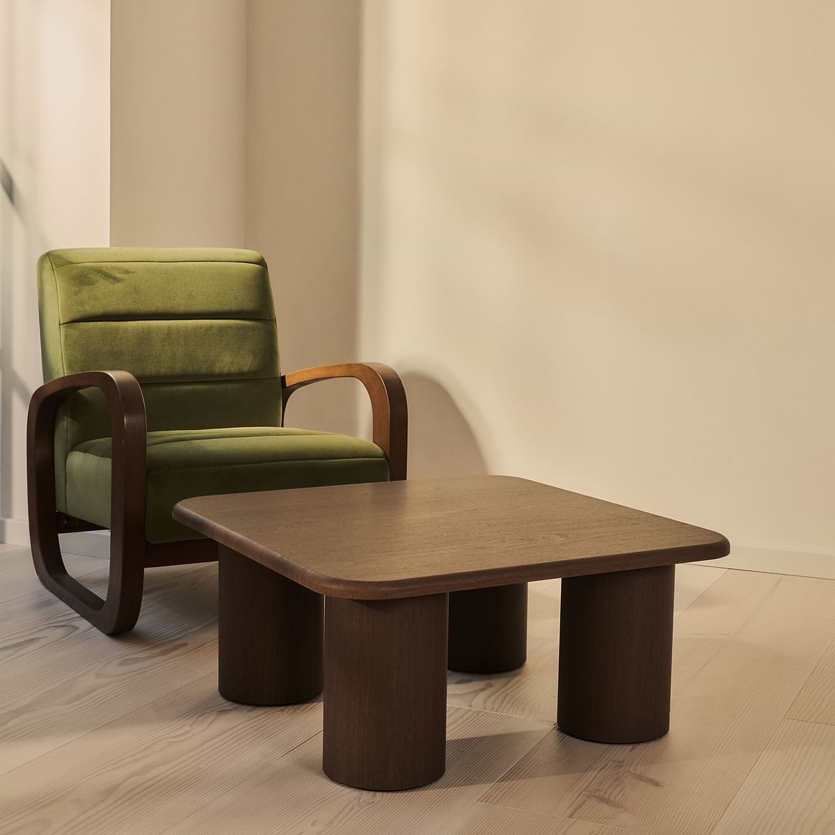 Alina - Dark Wood Square Large Wooden Coffee Table