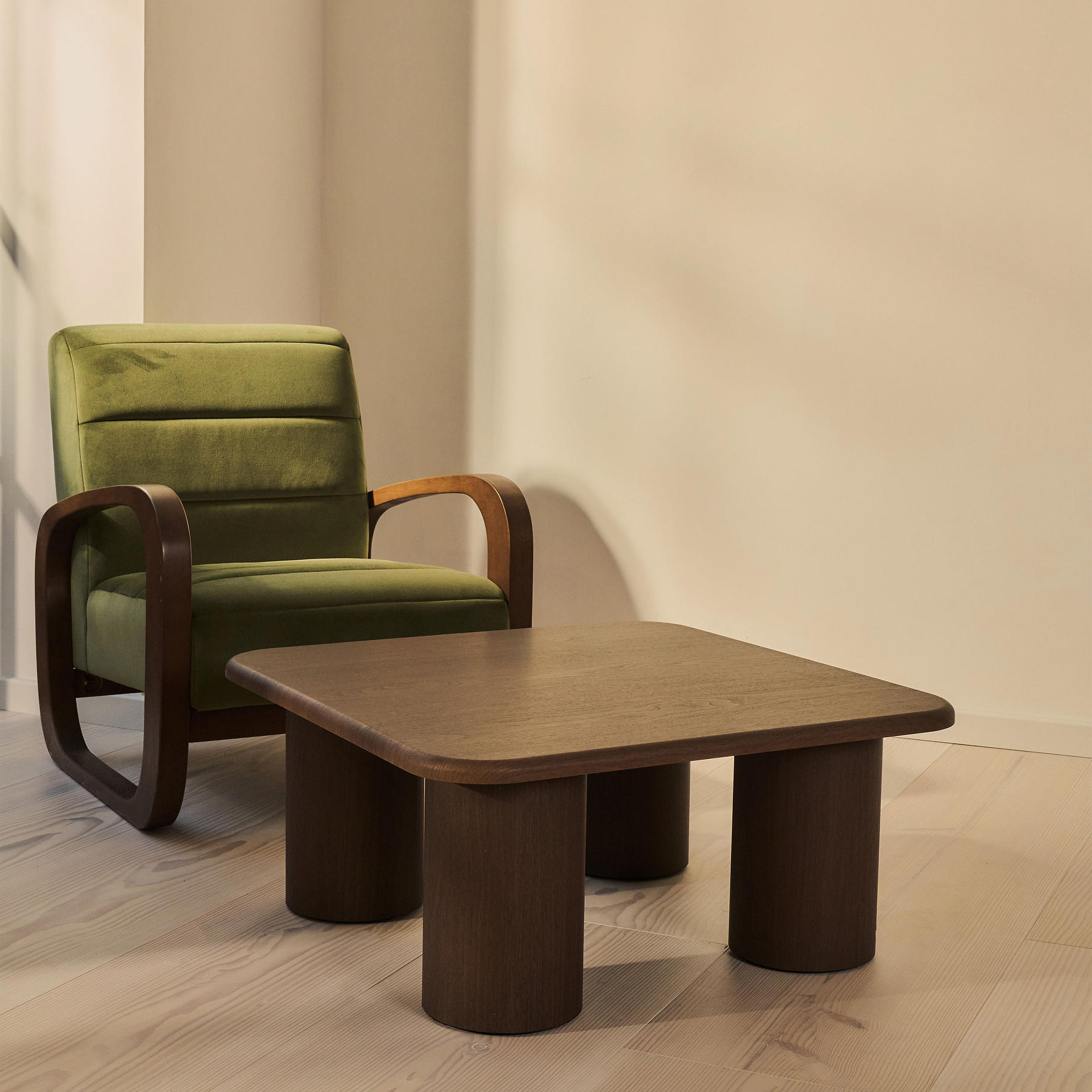 Alina - Dark Wood Square Large Wooden Coffee Table