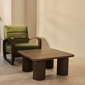 Alina - Dark Wood Square Large Wooden Coffee Table