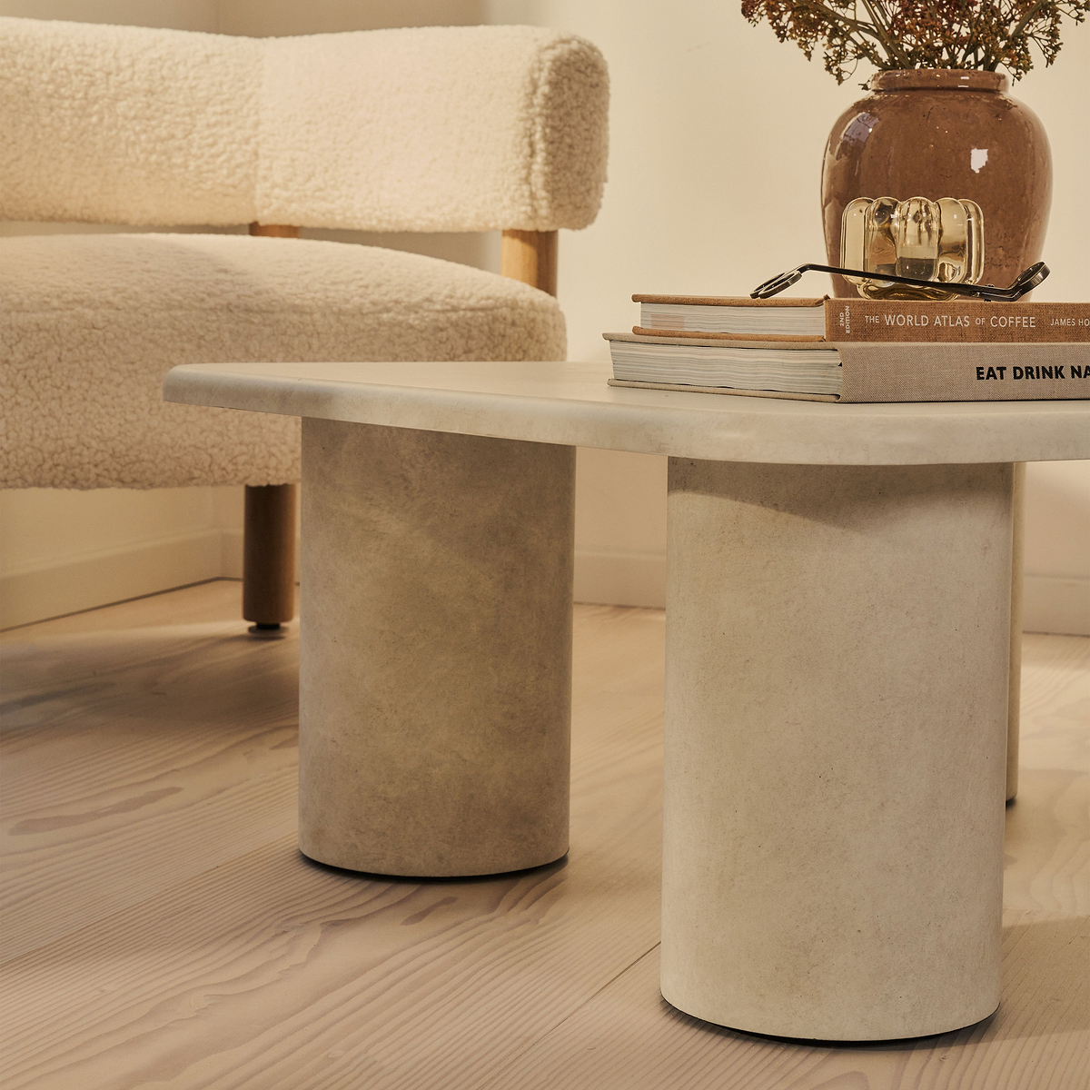 Alina - Concrete Square Large Wooden Coffee Table