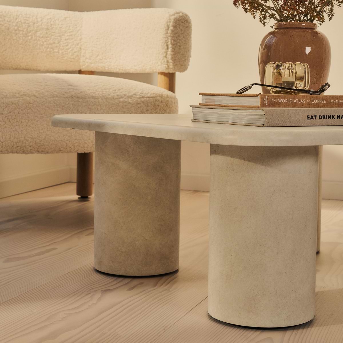 Alina - Concrete Square Large Wooden Coffee Table