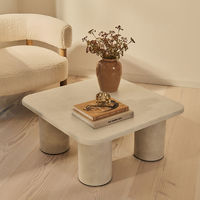 Alina - Concrete Square Large Wooden Coffee Table