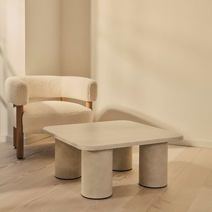 Alina - Concrete Square Large Wooden Coffee Table