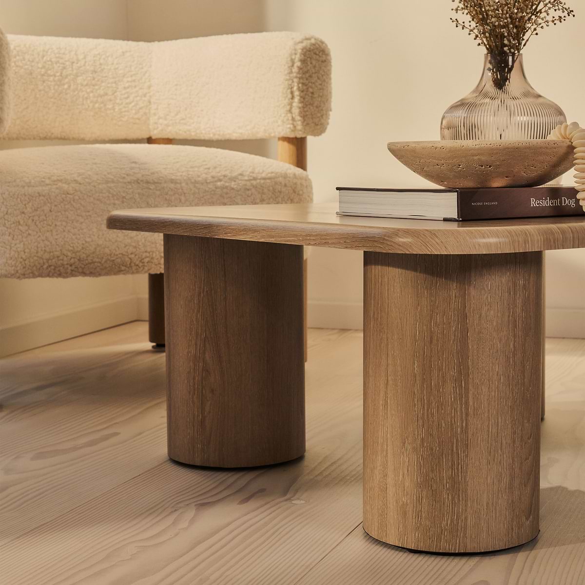 Alina - Washed Wood Square Large Wooden Coffee Table