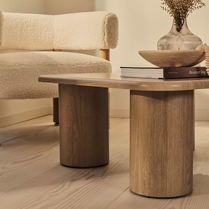 Alina - Washed Wood Square Large Wooden Coffee Table