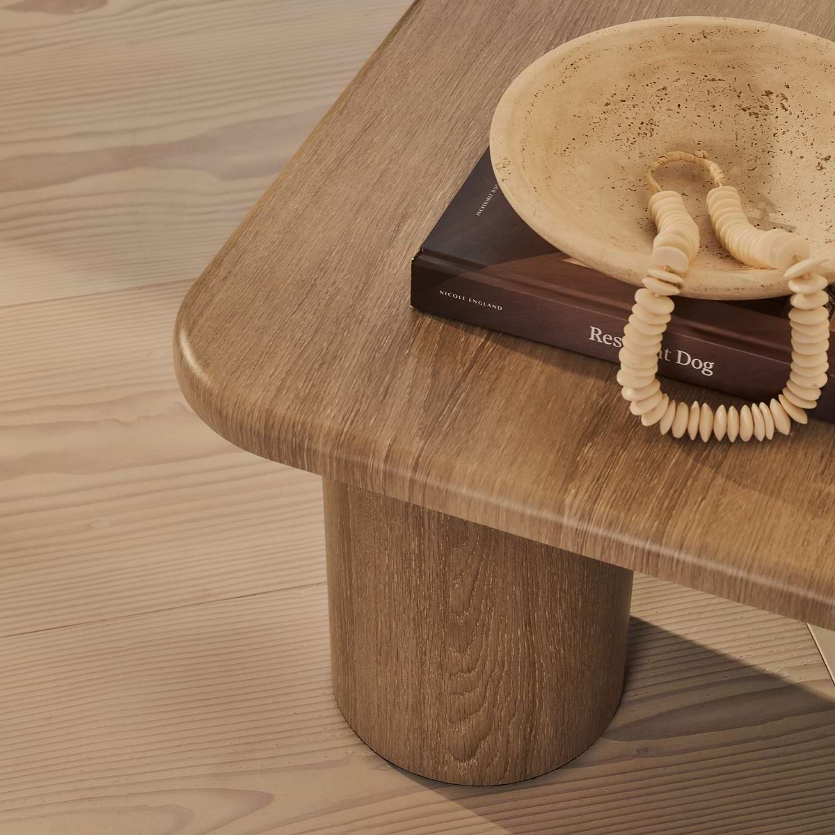 Alina - Washed Wood Square Large Wooden Coffee Table