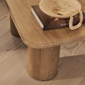 Alina - Washed Wood Square Large Wooden Coffee Table