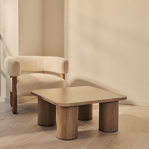 Alina - Washed Wood Square Large Wooden Coffee Table