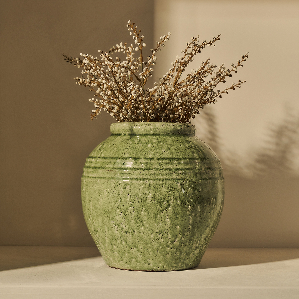 Cyra - Jade Green Gloss Ceramic Vase