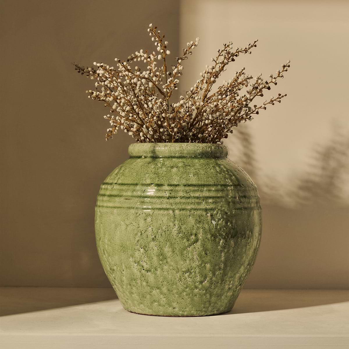 Cyra - Jade Green Gloss Ceramic Vase