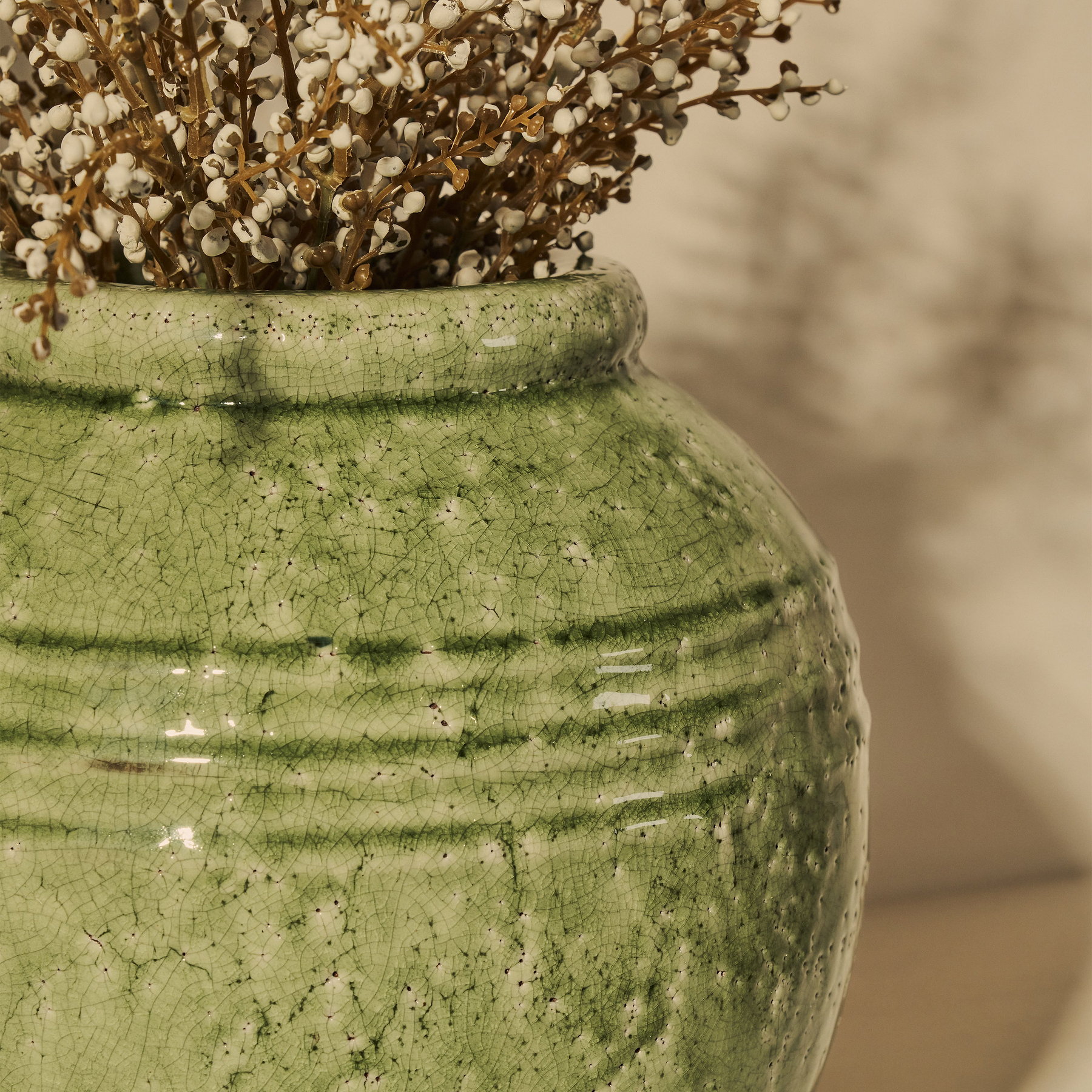 Cyra - Jade Green Gloss Ceramic Vase