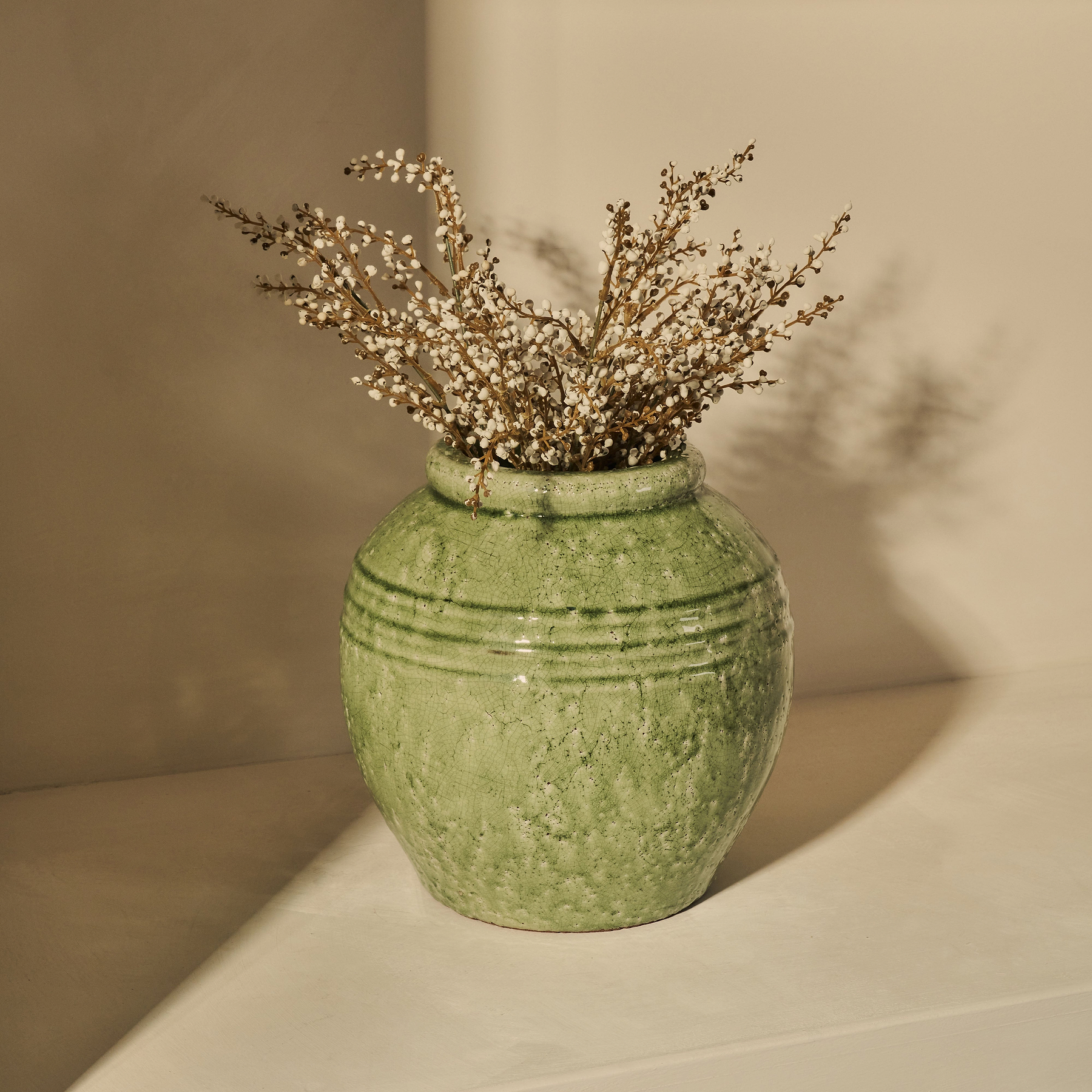 Cyra - Jade Green Gloss Ceramic Vase