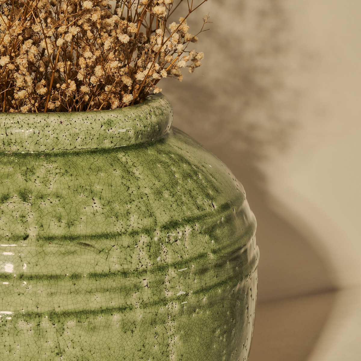 Cyra - Large Jade Green Gloss Ceramic Vase