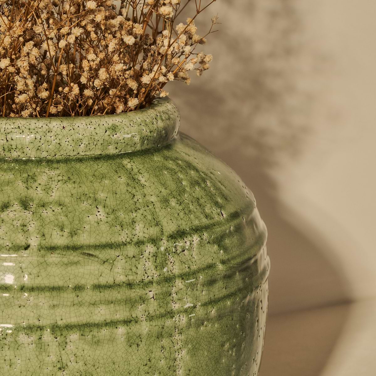 Cyra - Large Jade Green Gloss Ceramic Vase