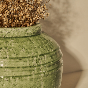 Cyra - Large Jade Green Gloss Ceramic Vase