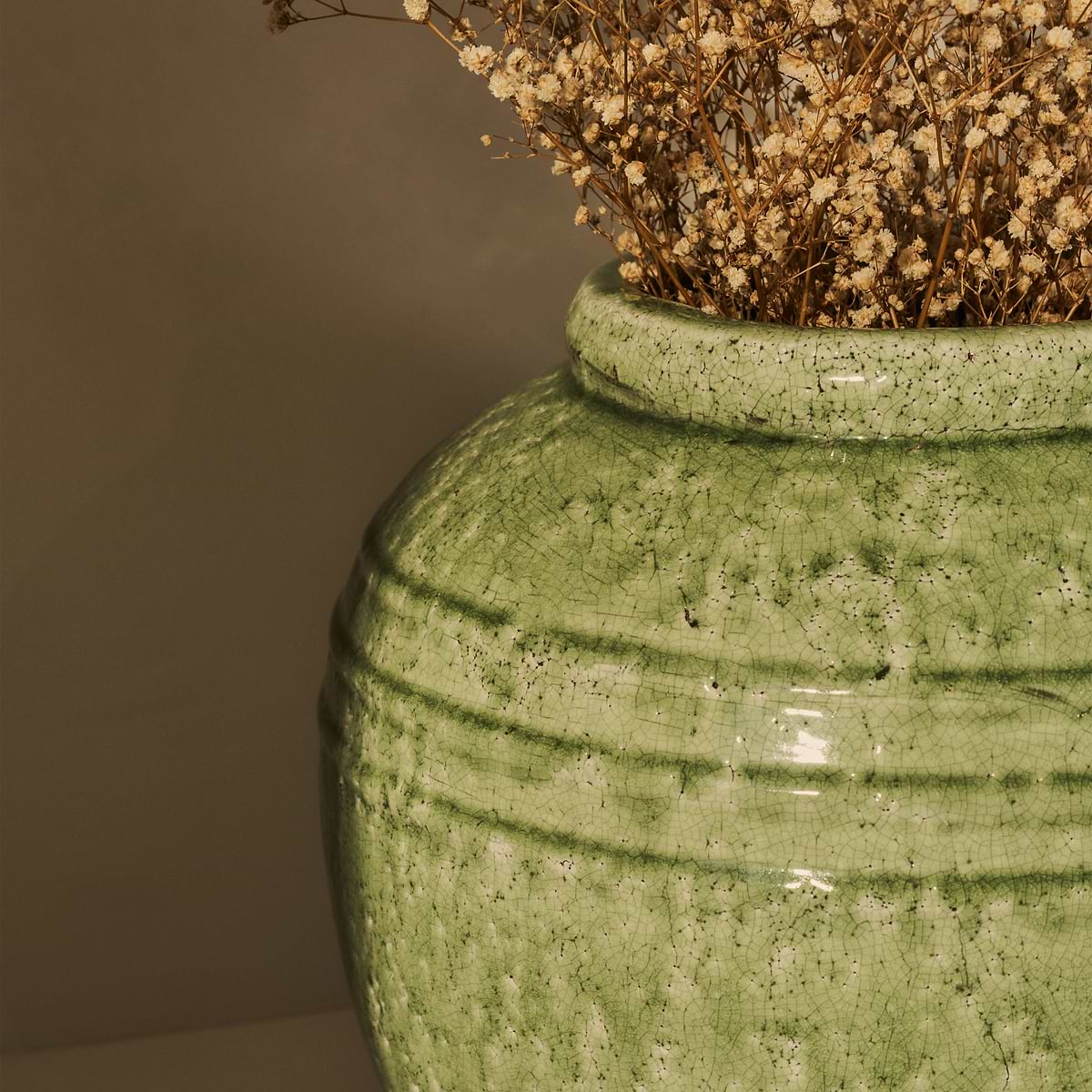 Cyra - Large Jade Green Gloss Ceramic Vase