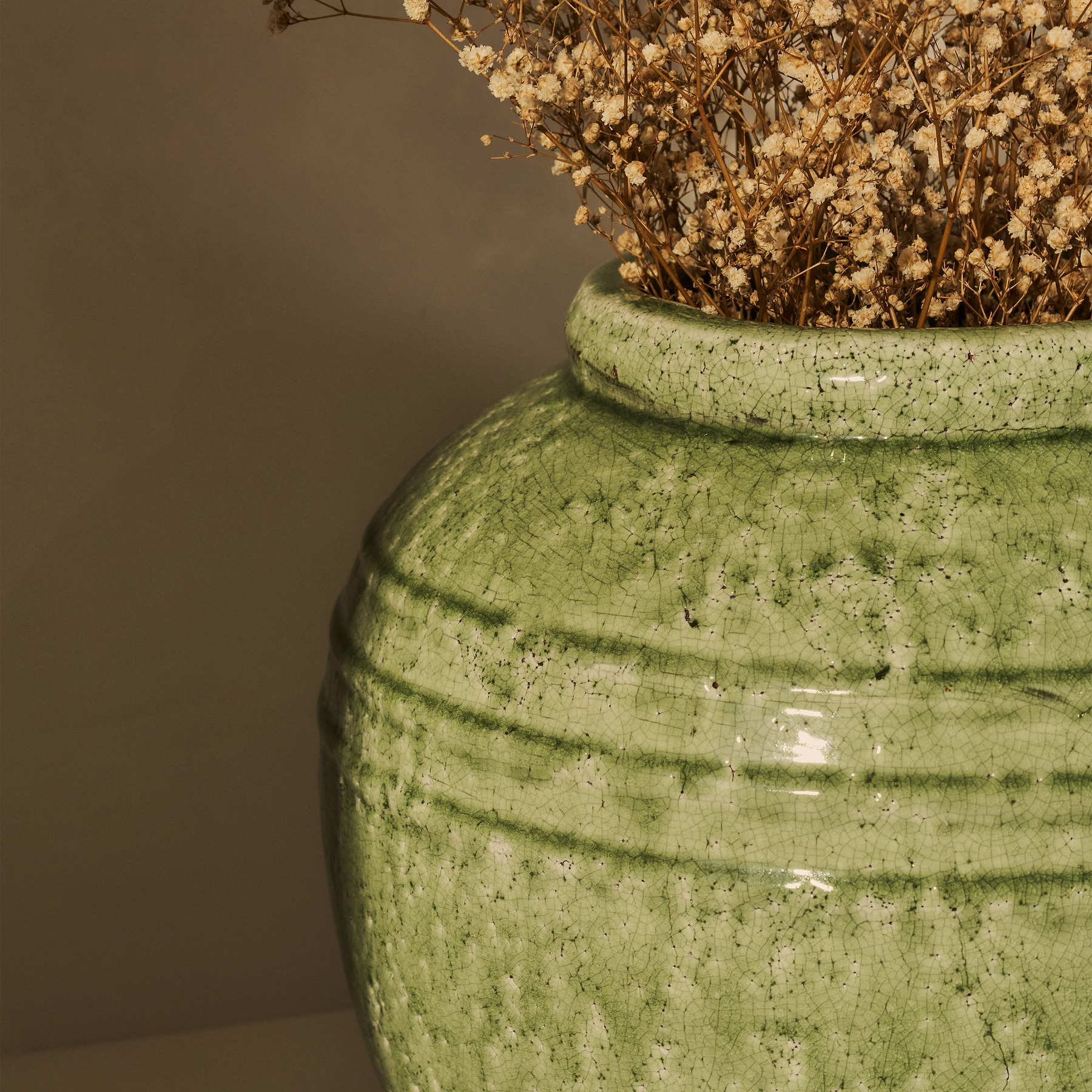 Cyra - Large Jade Green Gloss Ceramic Vase