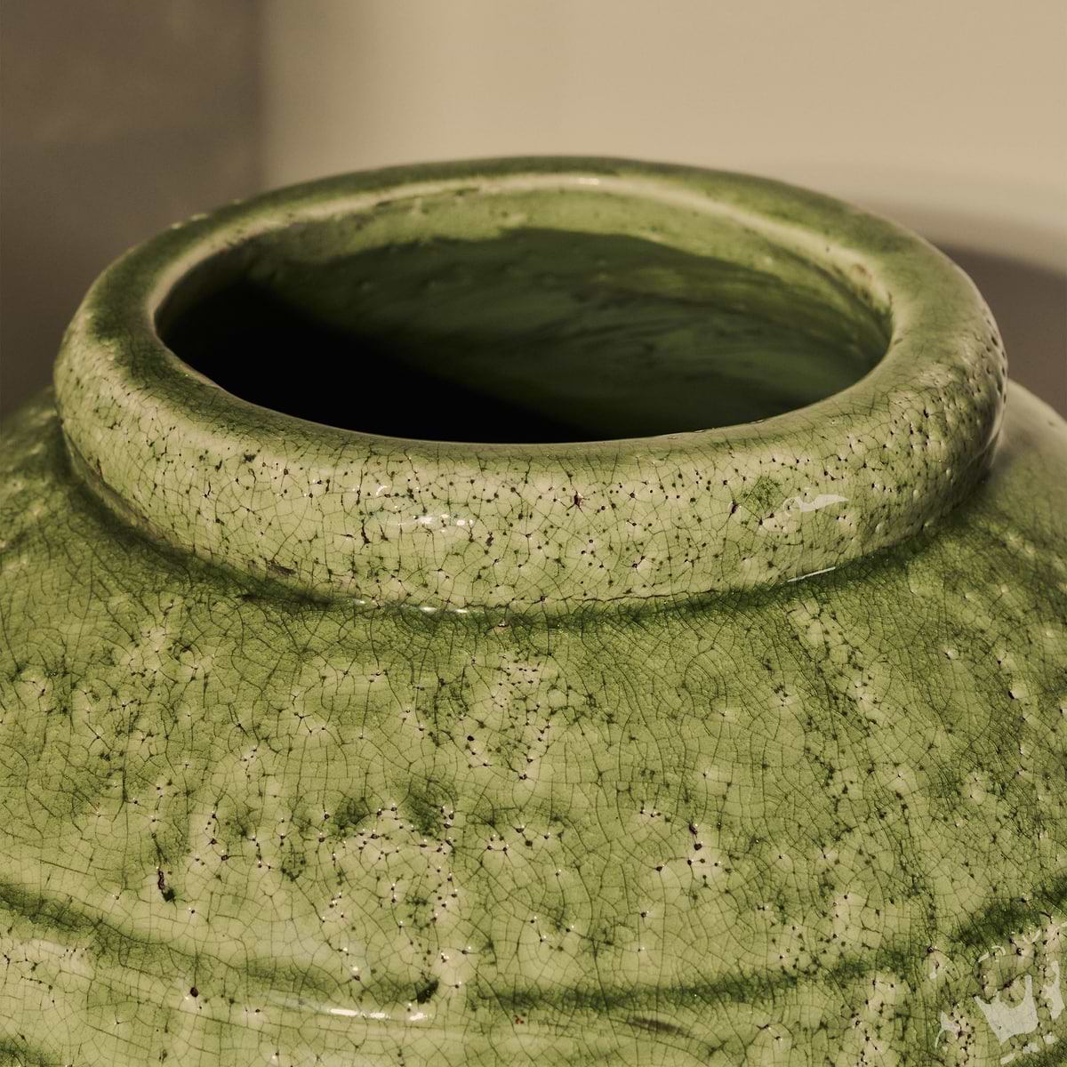 Cyra - Large Jade Green Gloss Ceramic Vase