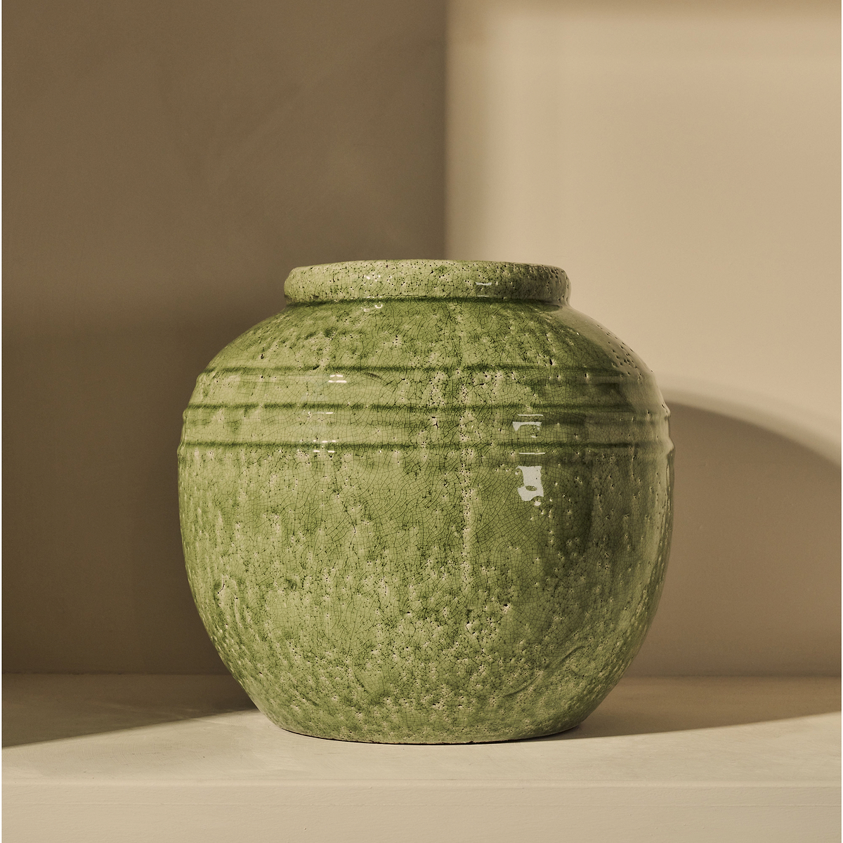 Cyra - Large Jade Green Gloss Ceramic Vase