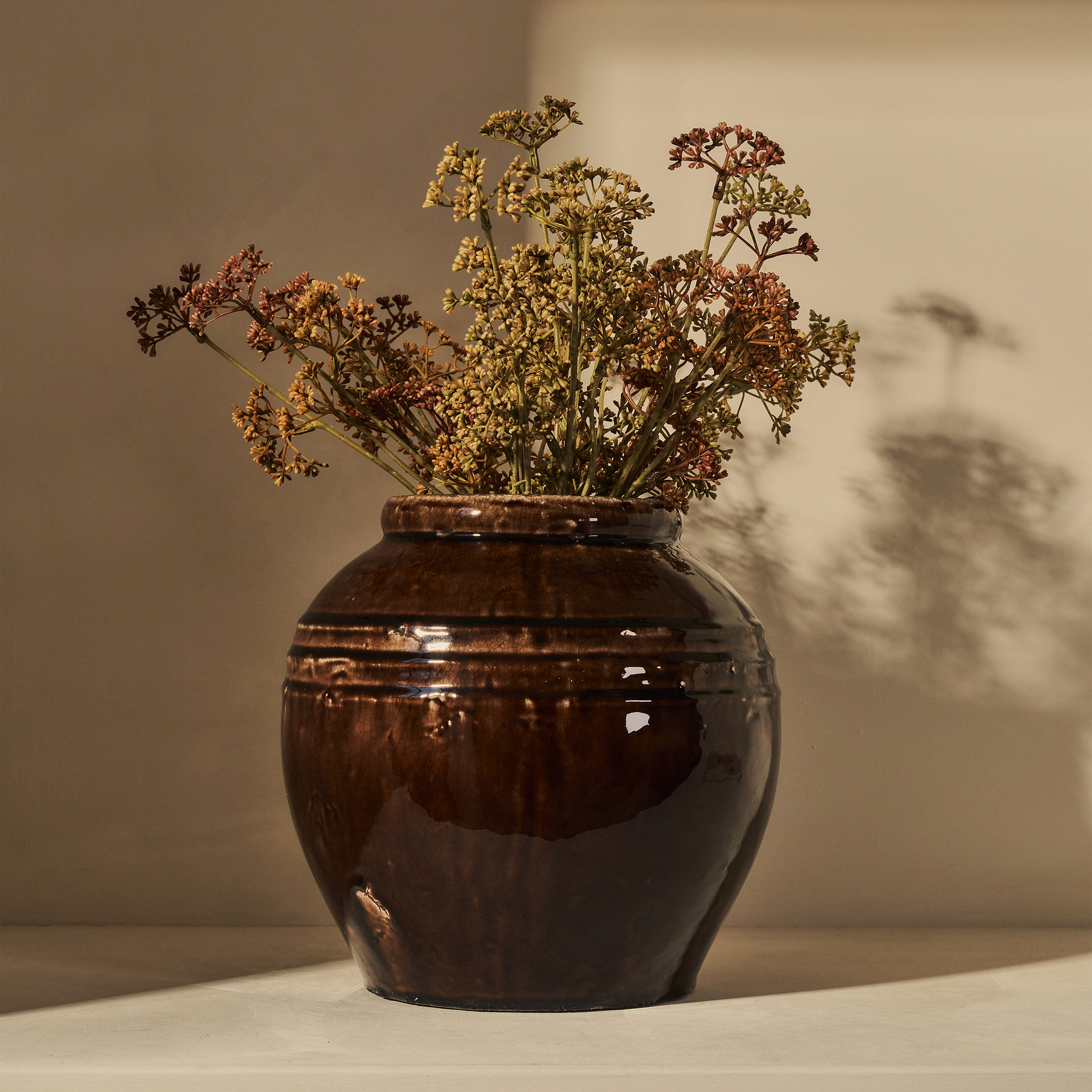 Cyra - Chocolate Gloss Ceramic Vase