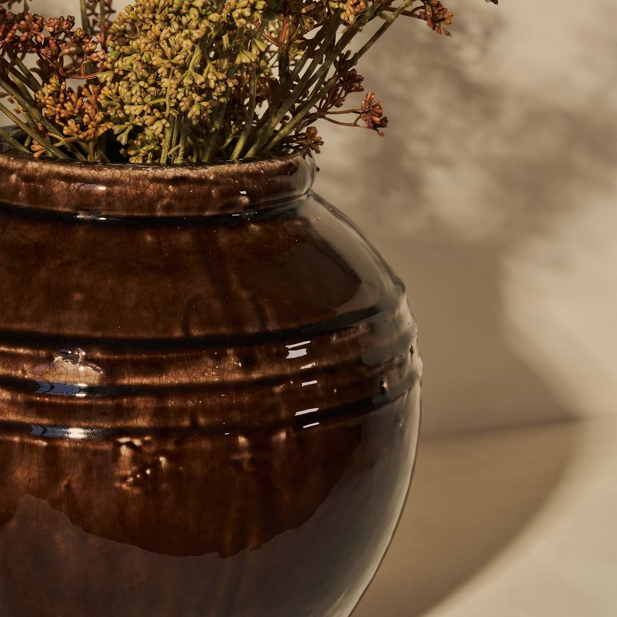 Cyra - Chocolate Gloss Ceramic Vase