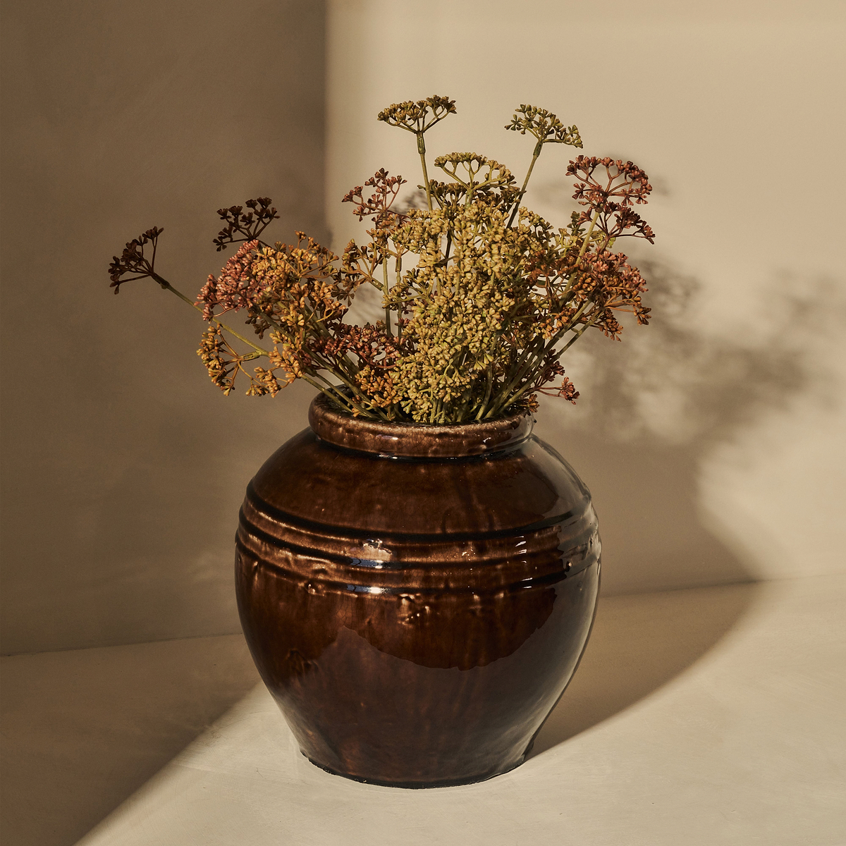 Cyra - Chocolate Gloss Ceramic Vase