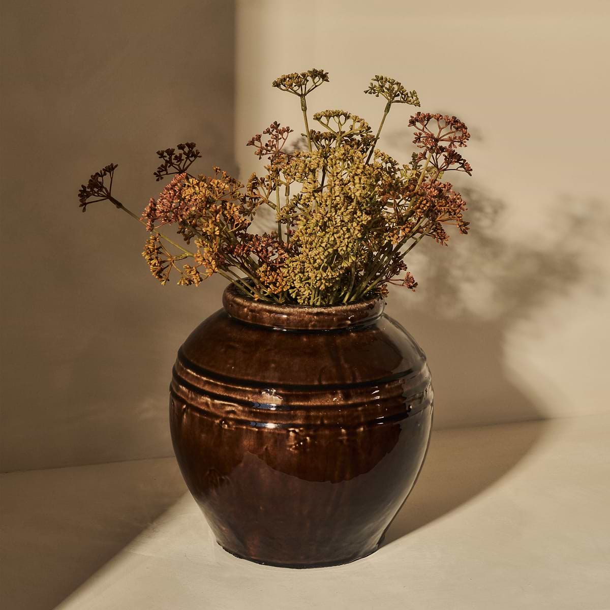 Cyra - Chocolate Gloss Ceramic Vase