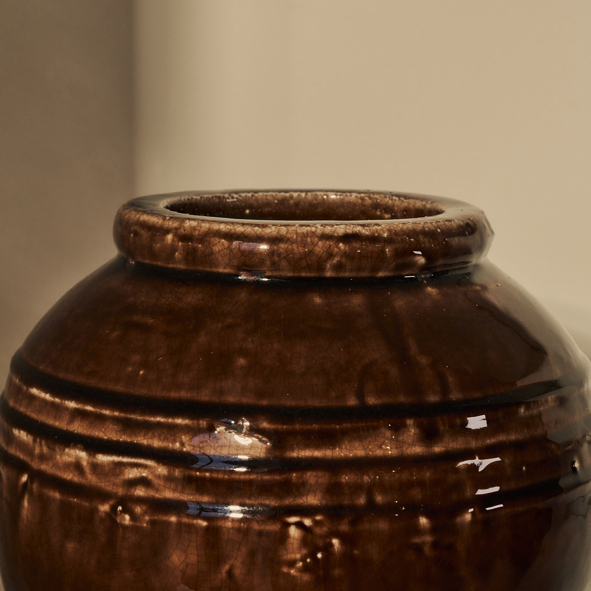 Cyra - Chocolate Gloss Ceramic Vase