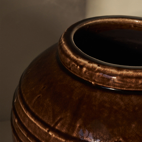 Cyra - Large Chocolate Gloss Ceramic Vase