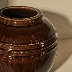 Cyra - Large Chocolate Gloss Ceramic Vase