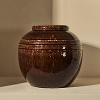 Cyra - Large Chocolate Gloss Ceramic Vase