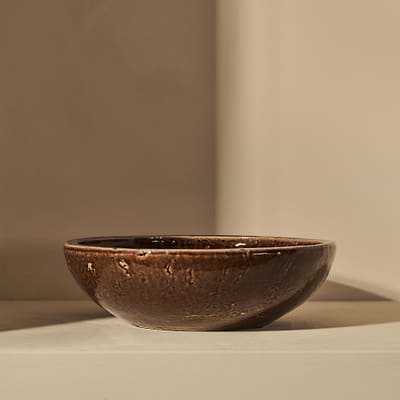 Portera - Chocolate Gloss Ceramic Decorative Bowl