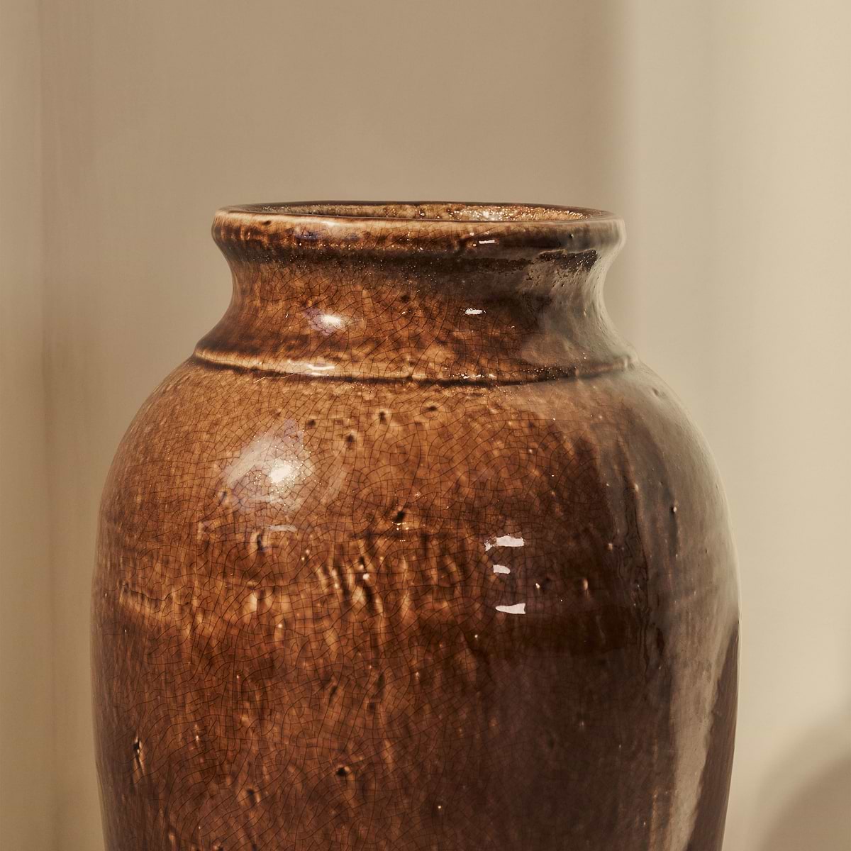 Cadira - Large Chocolate Gloss Ceramic Vase