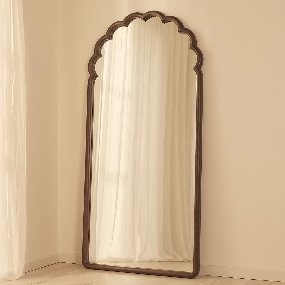 Safi - Full Length Large Arched Dark Wood Mirror 190cm x 90cm