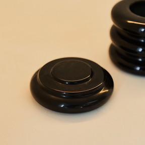 Varella - Black Marble Ribbed Decorative Storage Jar