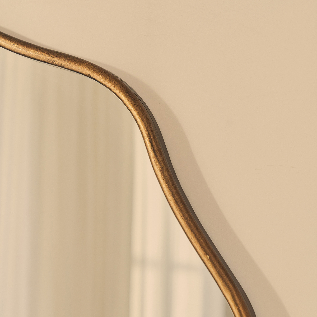 Sabrina - Antique Bronze Full Length Wavy Arched Metal Mirror 180cm x 100cm