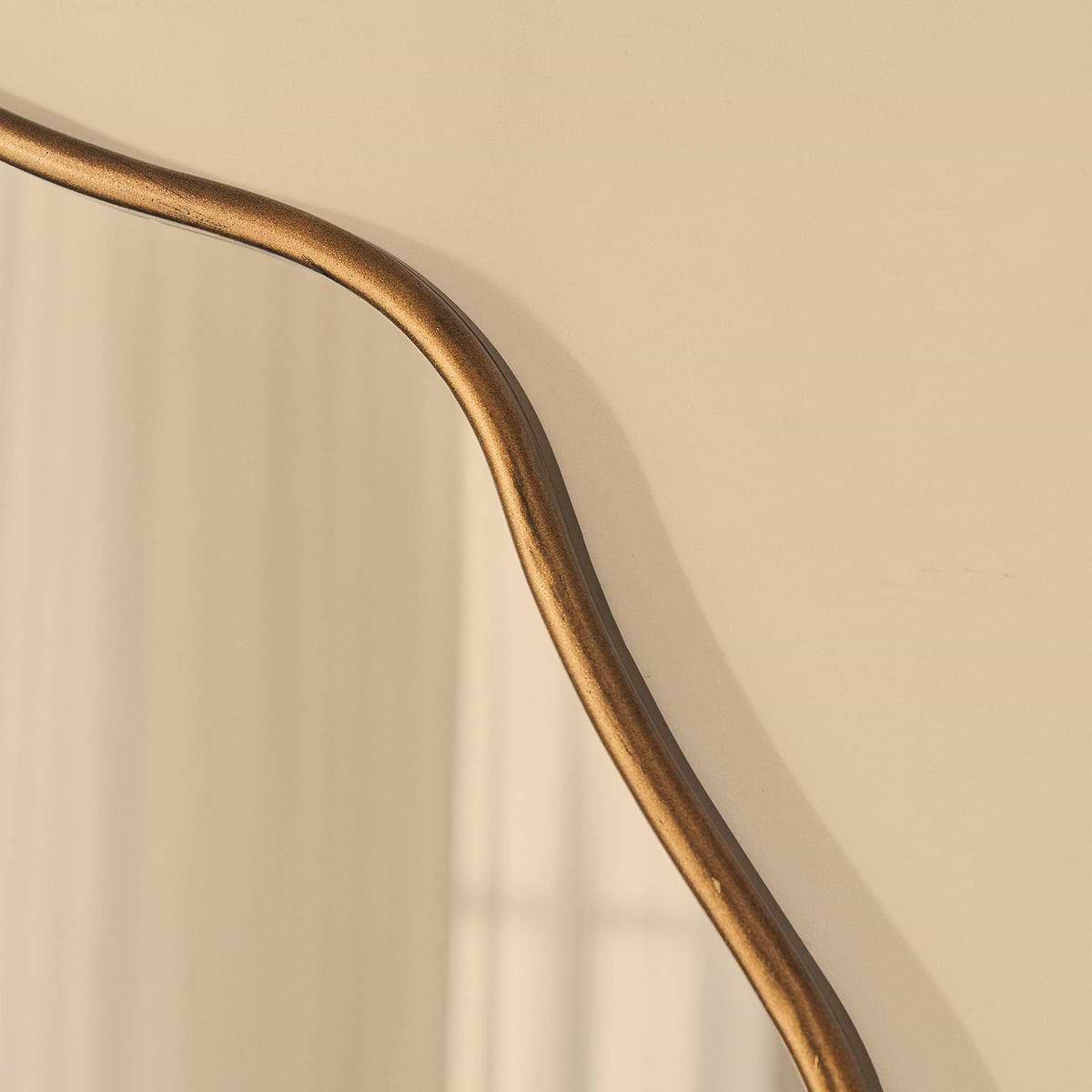 Sabrina - Antique Bronze Full Length Wavy Arched Metal Mirror 180cm x 100cm