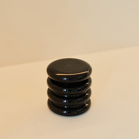 Varella - Black Marble Ribbed Decorative Storage Jar