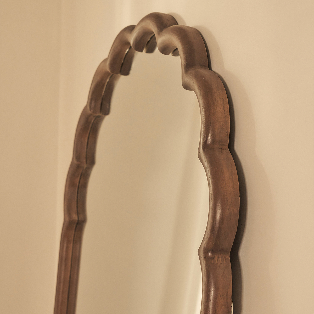Safi - Full Length Large Arched Dark Wood Mirror 190cm x 90cm