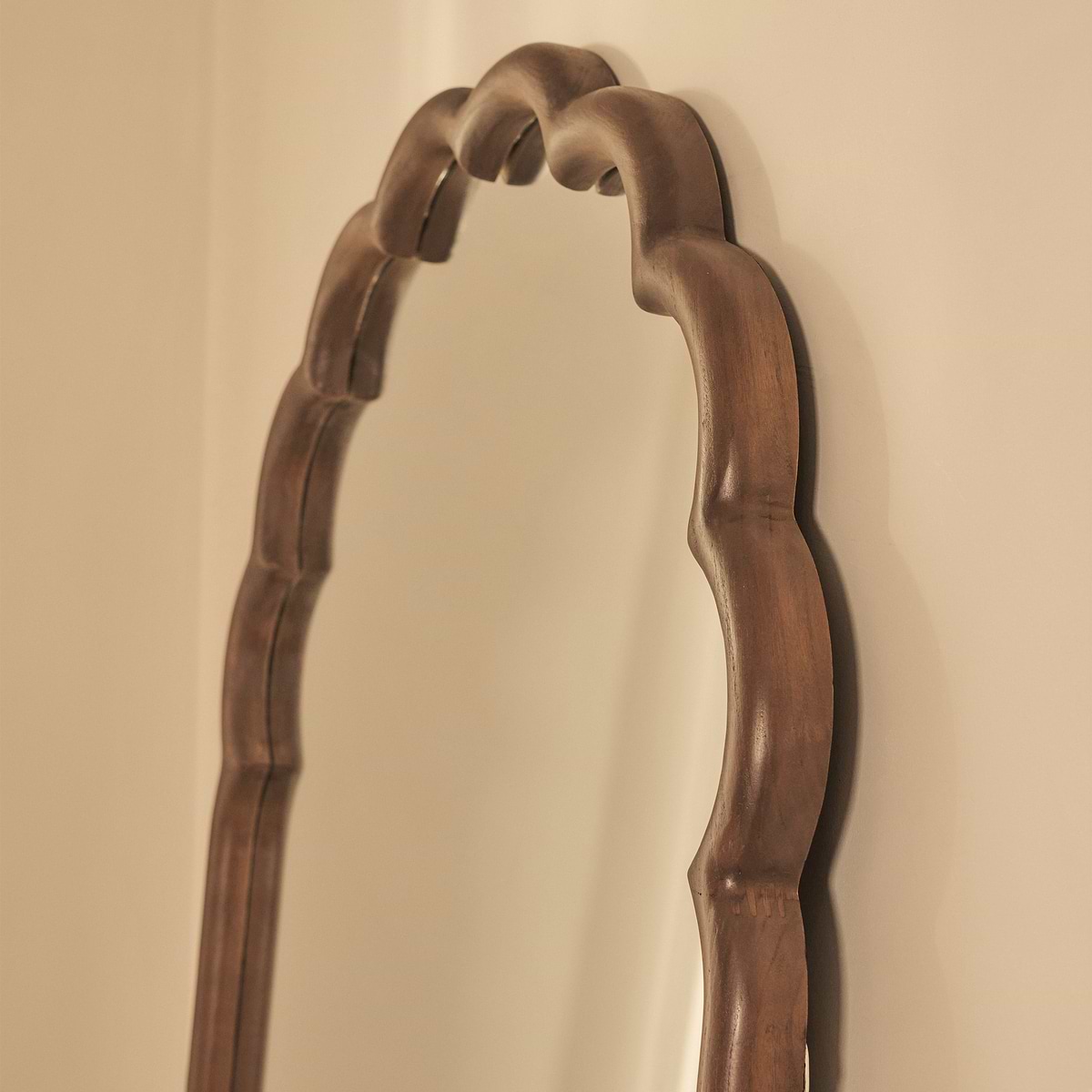 Safi - Full Length Large Arched Dark Wood Mirror 190cm x 90cm