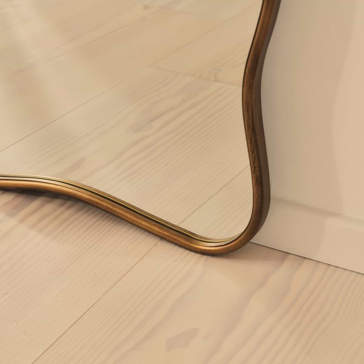 Sabrina - Antique Bronze Full Length Wavy Arched Metal Mirror 180cm x 100cm