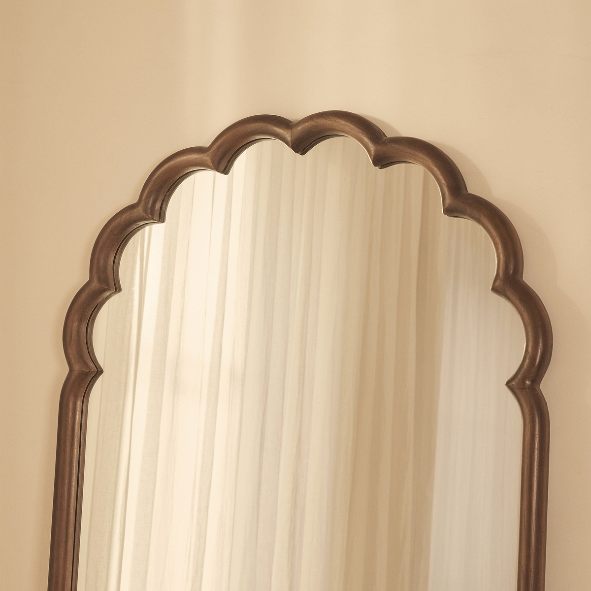 Safi - Full Length Large Arched Dark Wood Mirror 190cm x 90cm