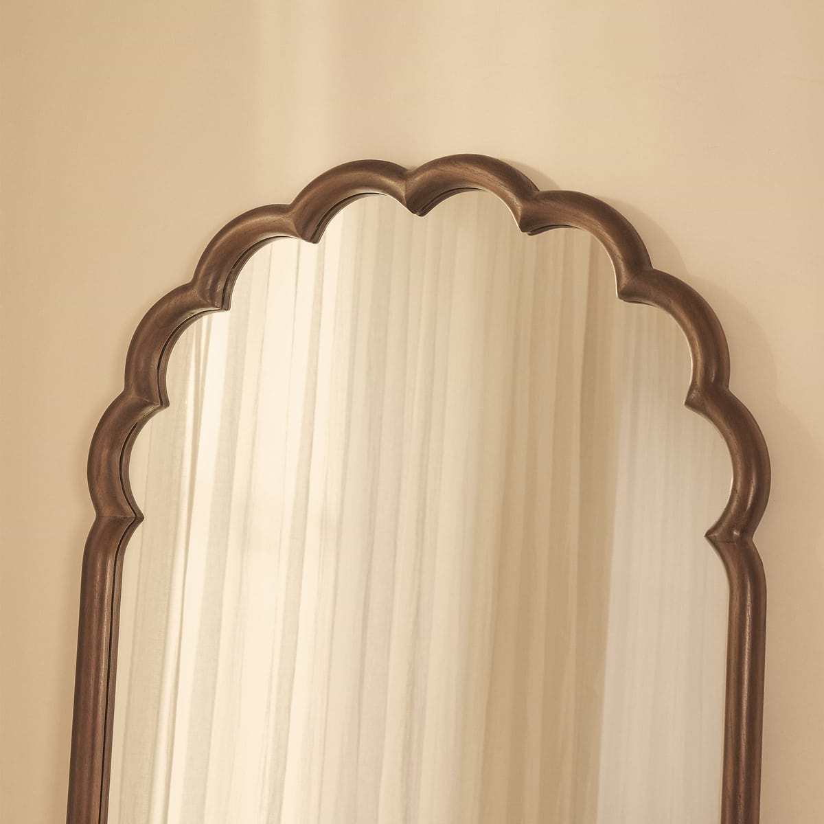 Safi - Full Length Large Arched Dark Wood Mirror 190cm x 90cm