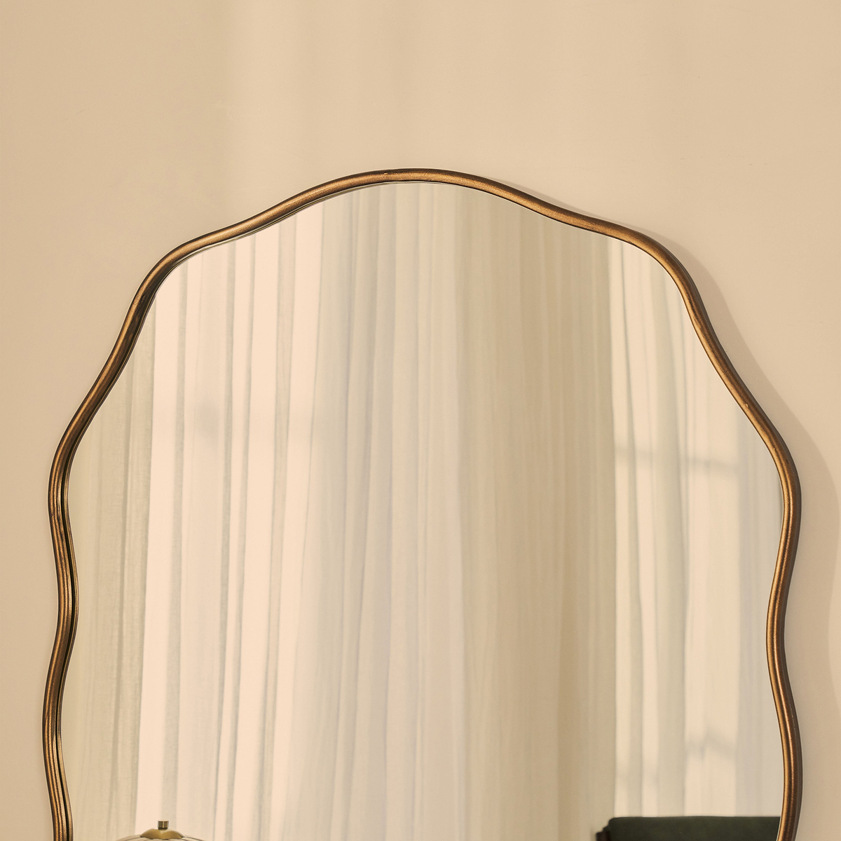 Sabrina - Antique Bronze Full Length Wavy Arched Metal Mirror 180cm x 100cm