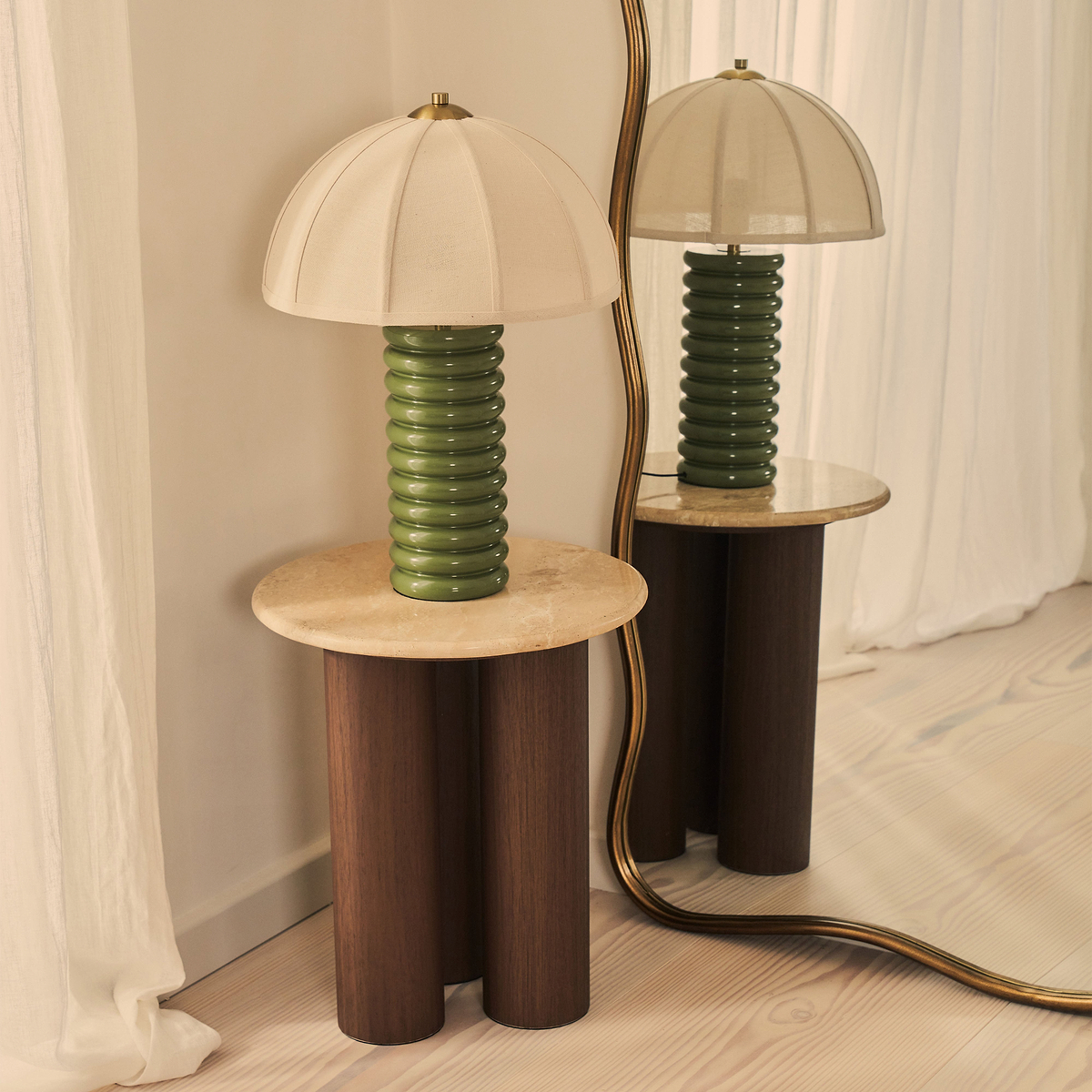 Sabrina - Antique Bronze Full Length Wavy Arched Metal Mirror 180cm x 100cm