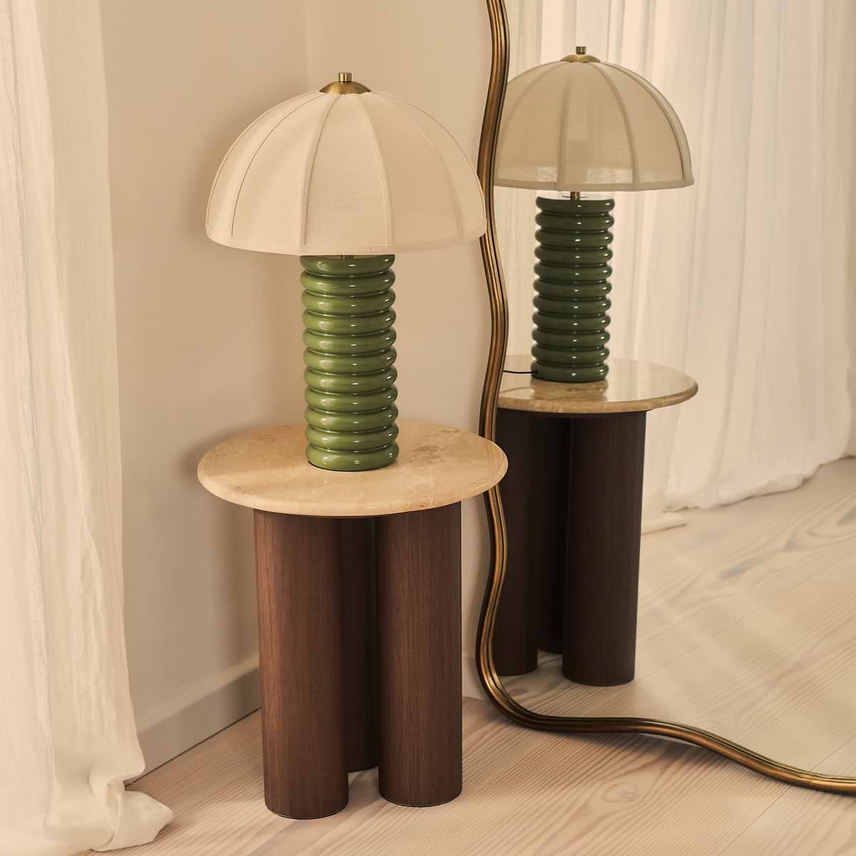 Sabrina - Antique Bronze Full Length Wavy Arched Metal Mirror 180cm x 100cm