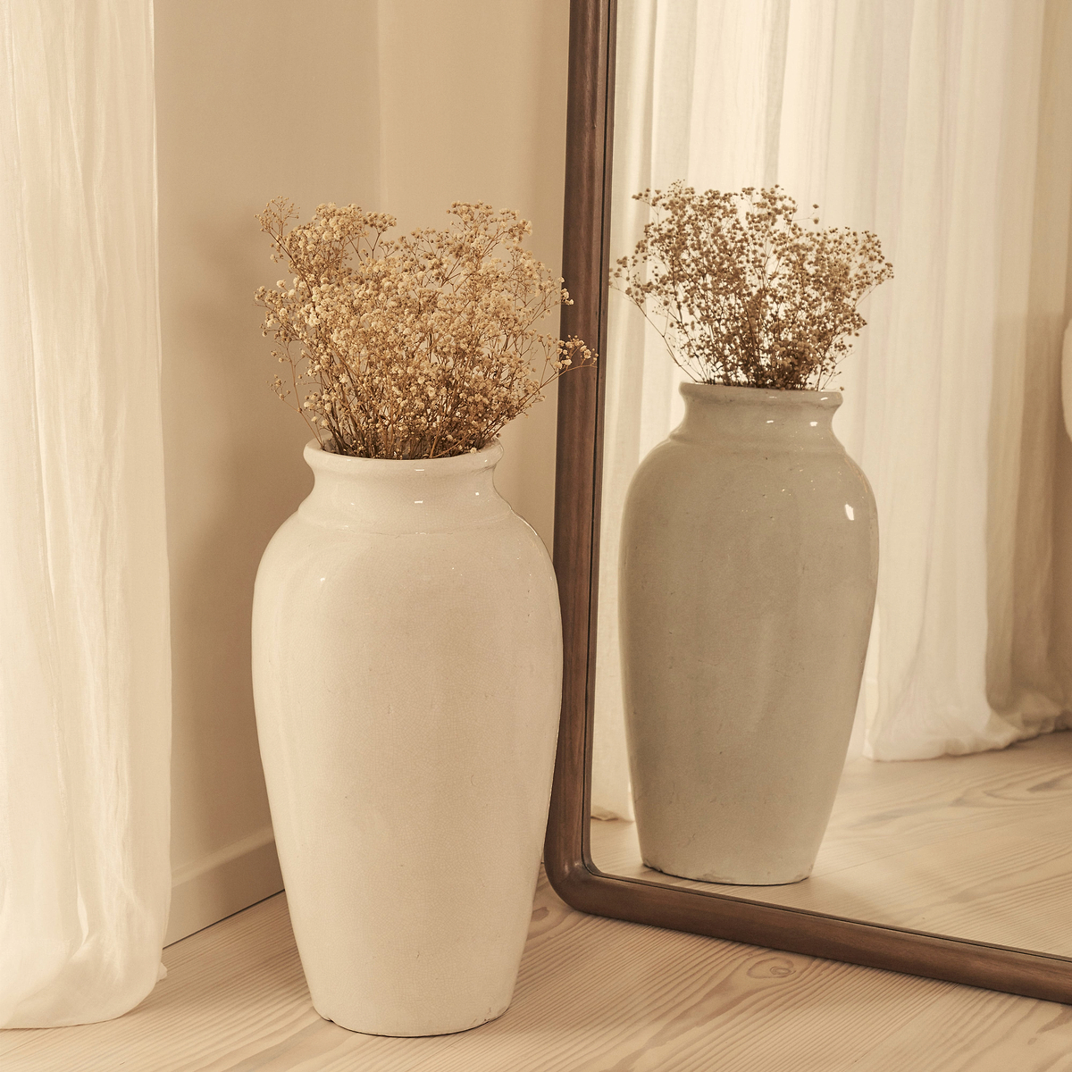 Safi - Full Length Large Arched Dark Wood Mirror 190cm x 90cm