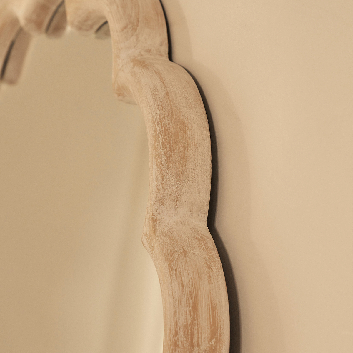 Safi - Full Length Large Arched White Washed Wood Mirror 190cm x 90cm