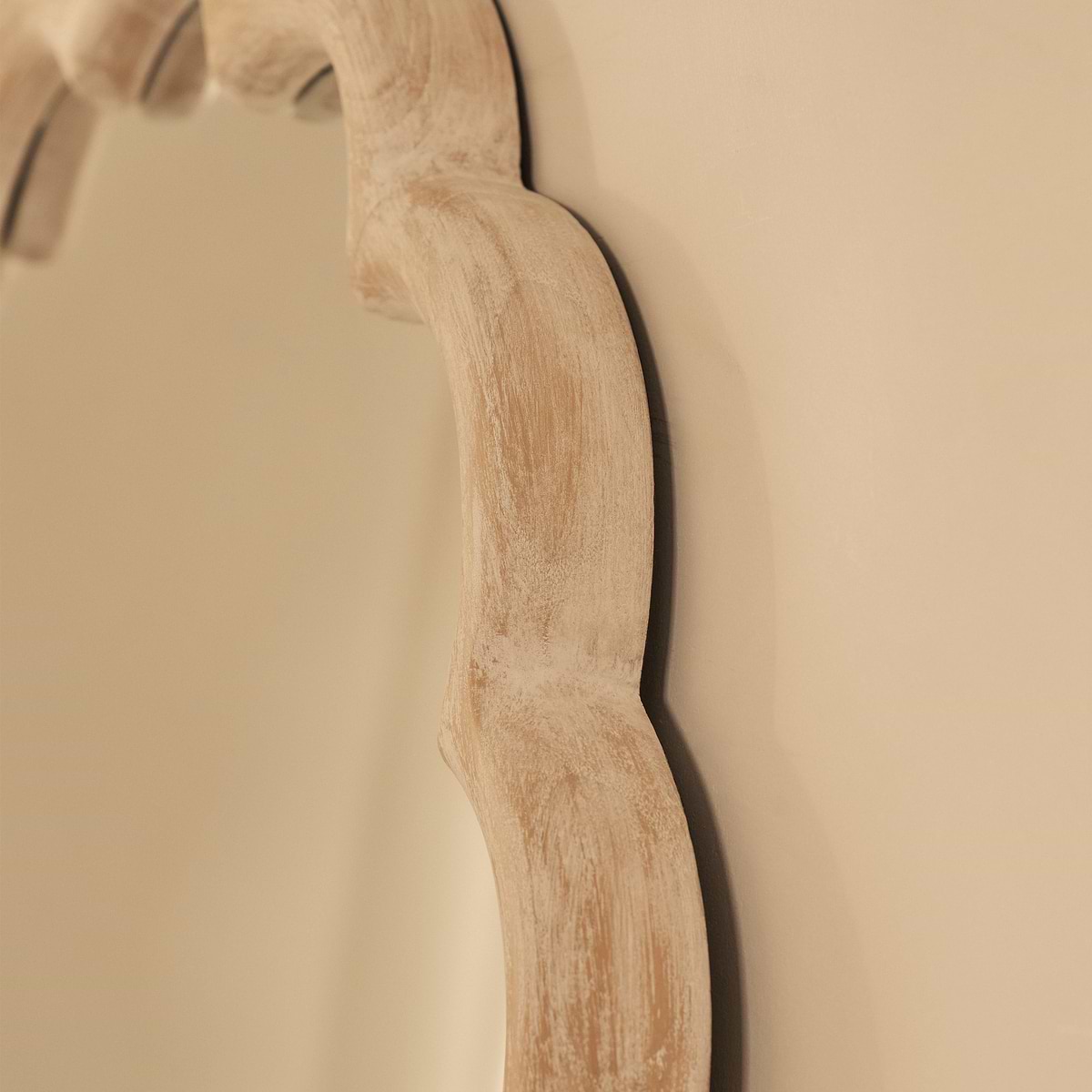 Safi - Full Length Large Arched White Washed Wood Mirror 190cm x 90cm